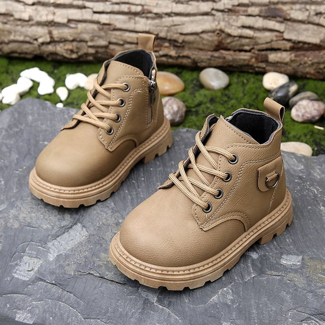 YUNAFFT Girls Ankle Boots British Style Solid Color Minimalist Martin Boots Classic British