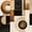 Coffee Cream Black, variant on Castle Fairy Abstract Curved Ring Twin Quilt Set 2 Pieces,Geometric Square Block Twin Coverlet Set,Dusty Rose Black,1 Bedspread and 1 Pillowcase