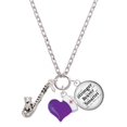 thumbnail image 1 of Delight Jewelry Silvertone Saxophone - Purple Heart Nurse Strong Zoe Necklace, 1 of 4
