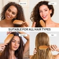 thumbnail image 5 of RED Premium 100% Evergreen Wooden Paddle Brush, Detangling Hair Brush, Long Bristles Beech-Wood Brush for Thick Curly Thin Long Short Wet Dry Hair, Long Lasting Shine (Square Boar Paddle), 5 of 6