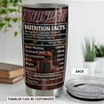 thumbnail image 3 of Personalized Truck Tumbler Trucker Nutrition Facts Stainless Steel 20oz Coffee Travel Mug Truck Driver Gifts for Husband Men Birthday, 3 of 6