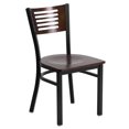 thumbnail image 1 of HERCULES Series Black Slat Back Metal Restaurant Chair - Walnut Wood Back & Seat, 1 of 6