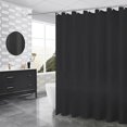thumbnail image 1 of Cortina de ducha de secado rápido, lavable a máquina, poliéster impermeable, translúcida, 180 x 200 cm, color negro, 1 of 5