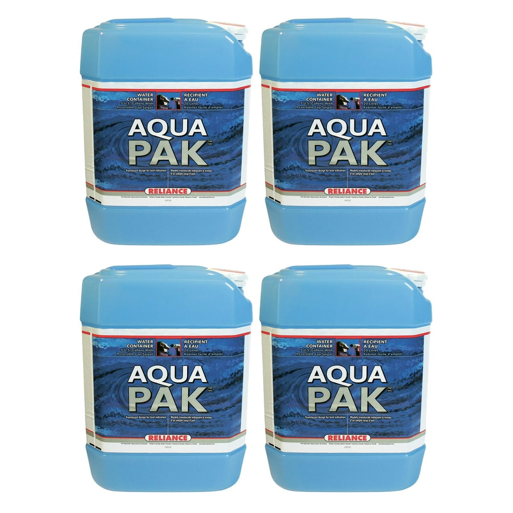Reliance Products Aqua-Pak Water Container Jug, 5 Gallons (4 Pack