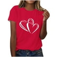 thumbnail image 2 of Erwazi Valentines T-Shirt Print Graphic Tees Cute Heart Shirts Casual Short Sleeve Crewneck Tee Top, 2 of 5