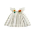 thumbnail image 1 of PENGXIANG Bébé Filles Princesse Robe Fleur Décor Mouche Manches Maille en Tulle en Couches Robe, 1 of 7