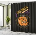 thumbnail image 5 of Ambesonne Halloween Shower Curtain, Scary Smiling Pumpkin Art, 69"Wx84"L, Charcoal Grey Orange, 5 of 5