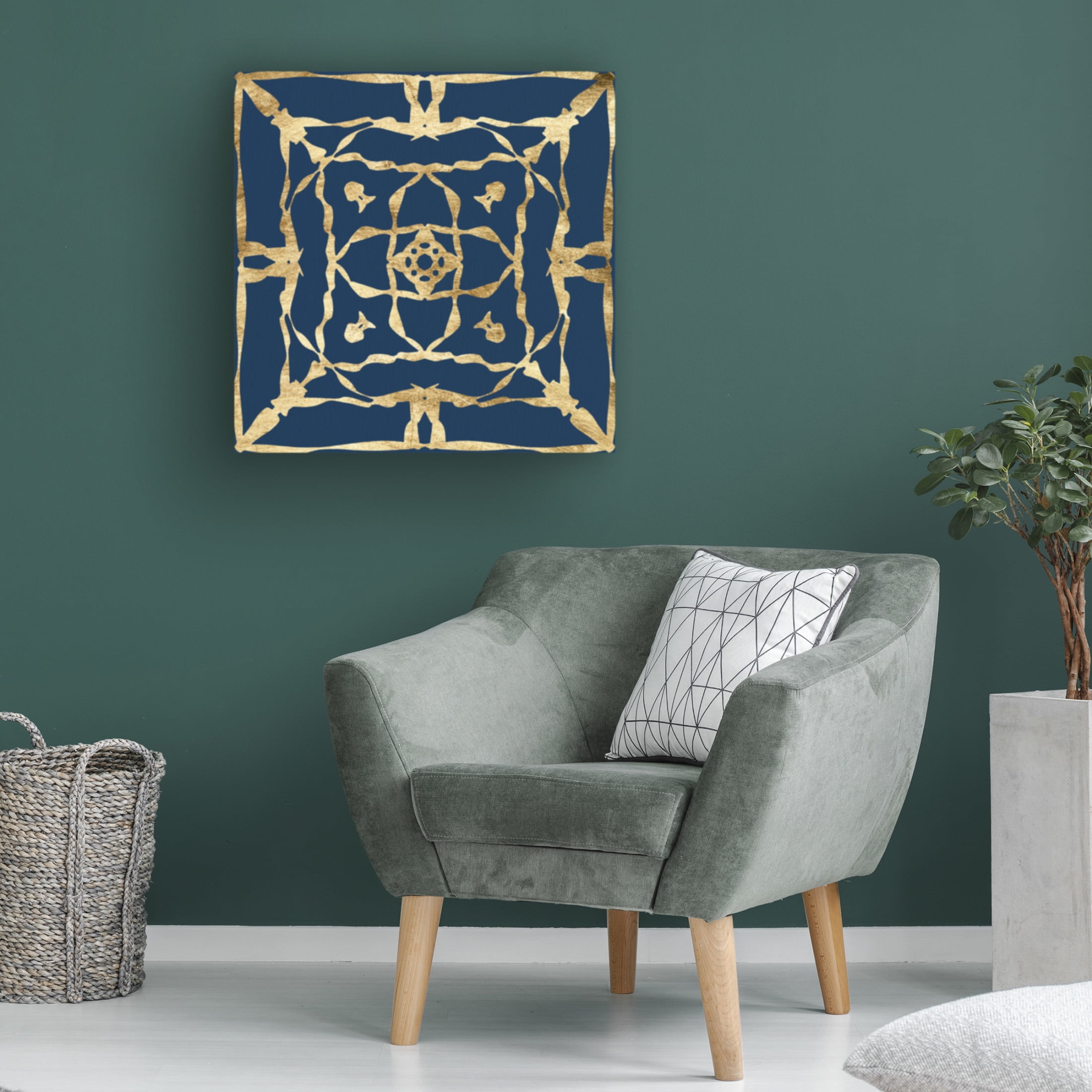 Trademark Fine Art Alonzo Saunders Motif on Blue II Canvas Wall Art
