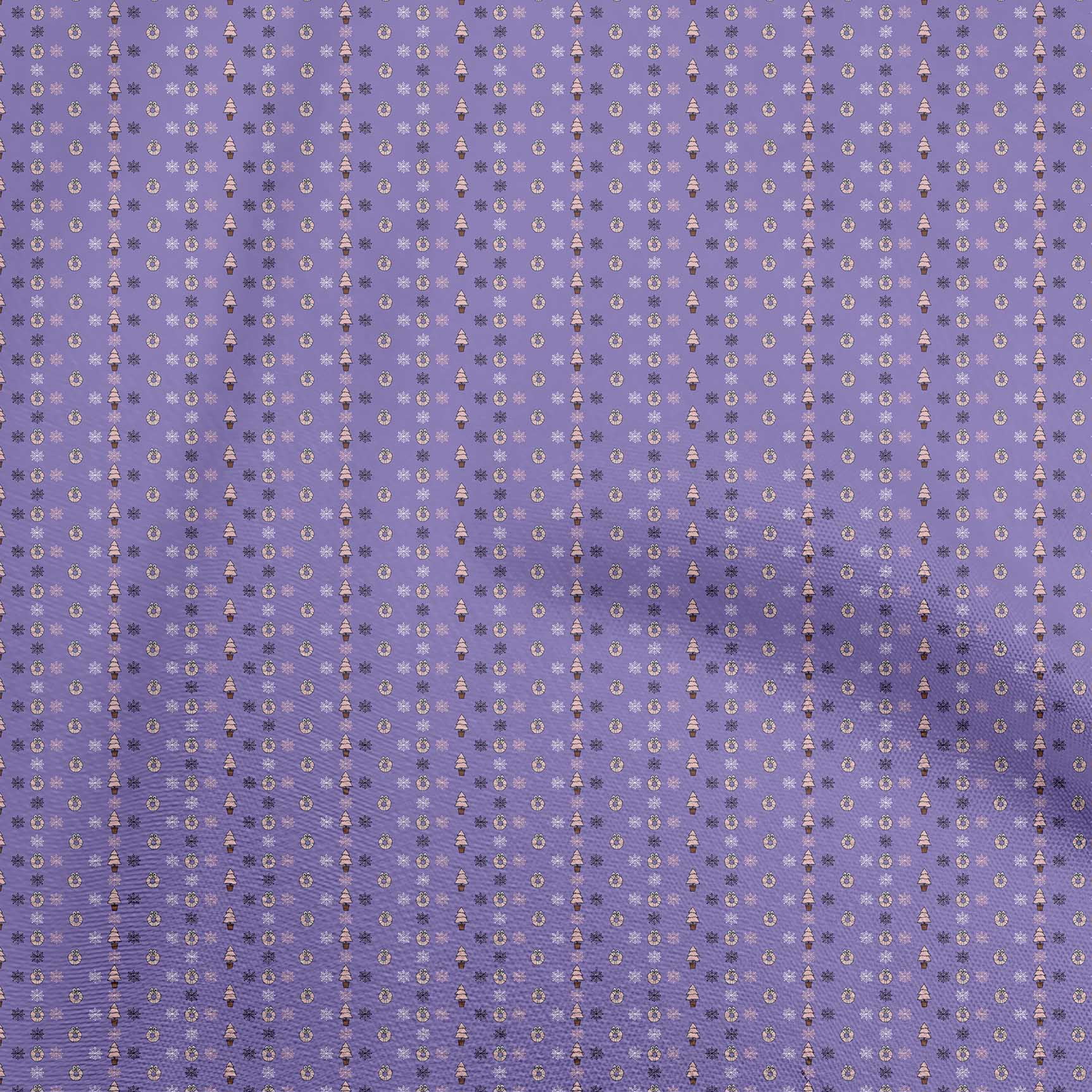 oneOone Cotton Flex Violet Fabric Christmas Sewing Material Print Fabric By The Yard 40 Inch Wide
