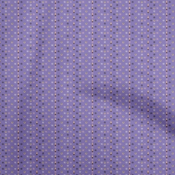 oneOone Cotton Silk Violet Fabric Christmas Diy Clothing Quilting Fabric Print Fabric By Yard 42 Inch Wide