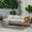 Light Grey, variant on Outdoor 3 Seater Daybed, 67.5" Wood Frame Sofa Bed with Cushions, Patio Daybed with Wood Slat Support for Patio Backyard, Garden
