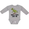 thumbnail image 3 of Inktastic Mimi and Poppy Love Me Grandson Boys Long Sleeve Baby Bodysuit, 3 of 5