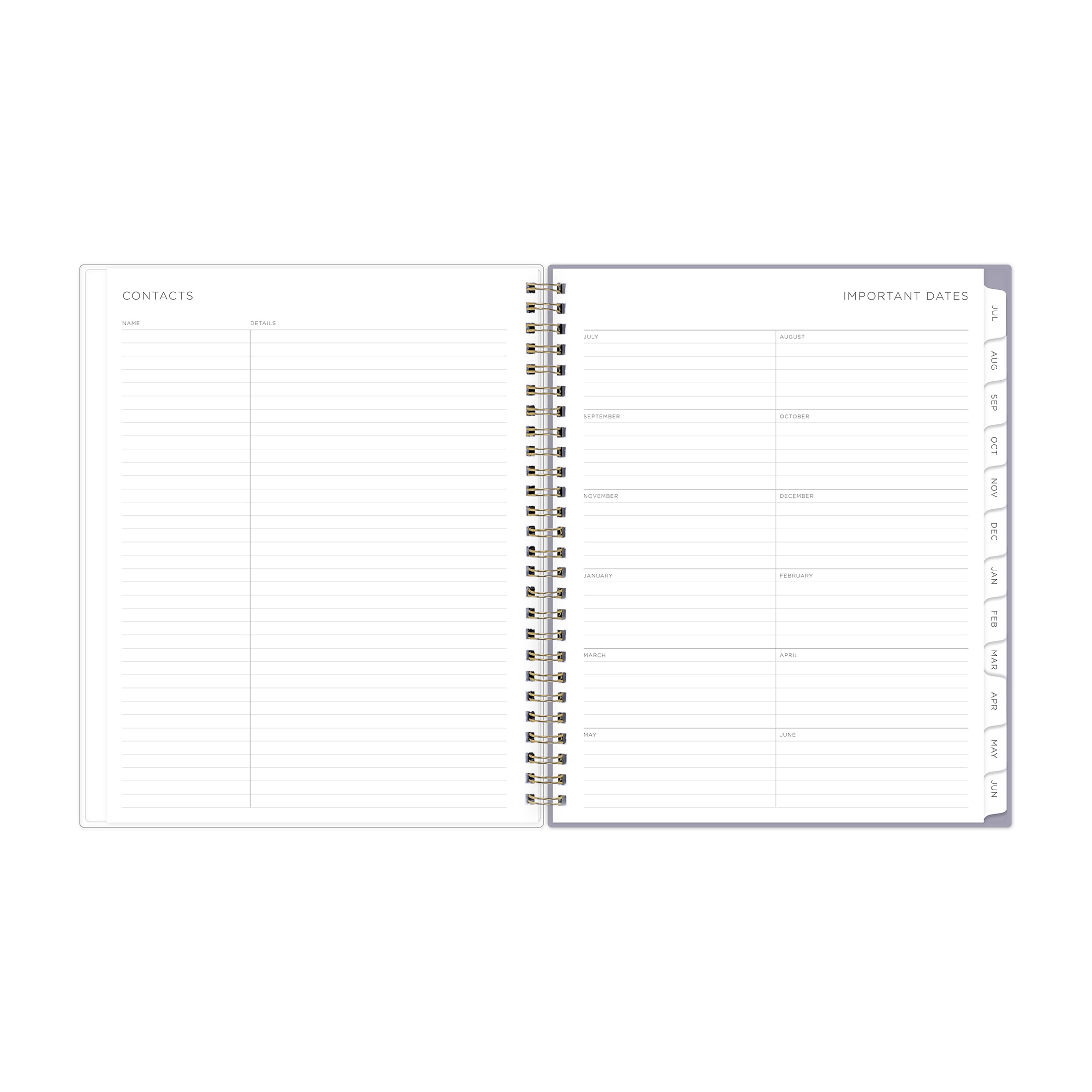 Kelly Ventura for Blue Sky Monthly Weekly Medium, 7" x 9", Lavender Floral 15-Month (April 2025 - June 2026)