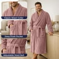 thumbnail image 4 of Dan River Bathrobe for Men and Women One Size Lightweight Cotton Terry Cloth Robe - Dusty Rose, 4 of 10