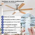 thumbnail image 2 of Ventilador de techo de 52 pulgadas, 6 aspas, lámpara de bajo consumo Xtellar cafe, 2 of 4