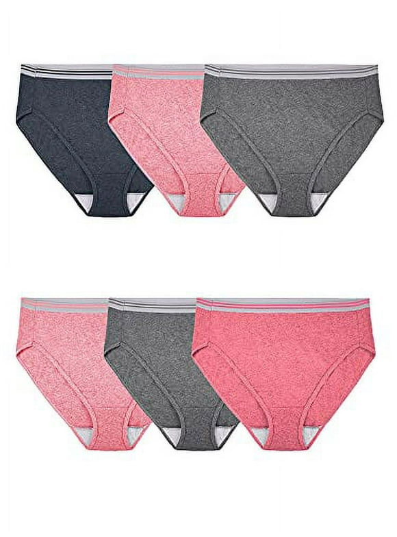 Fruit of the Loom Women's Fit for Me Plus Size Underwear, Hi Cut-Cotton-Assorted, 11