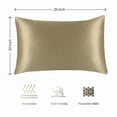 thumbnail image 5 of Hannah Linen Standard Size Beige Pillowcase, Satin Pillow Cases Set of 2 with Envelope Closure, 5 of 10