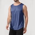 thumbnail image 4 of IDALL Tank Tops Men Mens T-Shirts Sleeveless Shirts for Men Sleeveless Quick Drying Tights Sweat Basketball Training Sports Wear Top Sports Vest Comfort Colors Tshirt Navy 3XL, 4 of 5