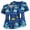02-Dark Blue, variant on Hawaiian Scrub Tops for Women Short Sleeve Vneck Stretch Holiday Scrub Shirt Cute Floral Print Nursing Workwear with 2 Pockets Blue XXXL