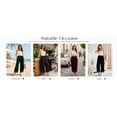 thumbnail image 5 of Women's Velvet Lace-Hem Wide Leg Pants Drawstring Waist Casual Trousers with Pockets, 5 of 7