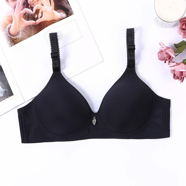 Bigersell Support Wireless Bra Women Embroidered Lace Comfortable  Breathable Bra Underwear No Underwire Tall Size Lace Bras, Style 10218,  Black 42B 