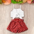 thumbnail image 4 of URMAGIC Toddler Kid Girls Strap Top+Polka Dot Shorts Summer Outfit Clothes Two Piece Set 1-6 Years, 4 of 8