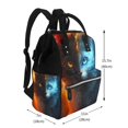 thumbnail image 2 of Fotbe Red And Blue Fire Cat Mochila Maternidad - Lona de Sarga Impermeable, Mochila de Pañales de Gran Capacidad con Múltiples Bolsillos y Correas Ajustables, 2 of 6