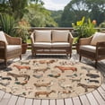thumbnail image 4 of Round Rugs 5 Ft, Farmhouse Non Slip Area Rugs for Kitchen Bedroom Entryway, Vintage Country Farm Animals Brown Washable Carpet Runner Rug Floor Mats for Bedroom Home Decor, 4 of 8