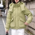 thumbnail image 4 of ZHOGXU Women's Hooded Coat With Pocket Long Sleeve Solid Color Zipper Thickened Warm Comfortable Fashion Jacket For Casual Daily Wear Green Xl, 4 of 5