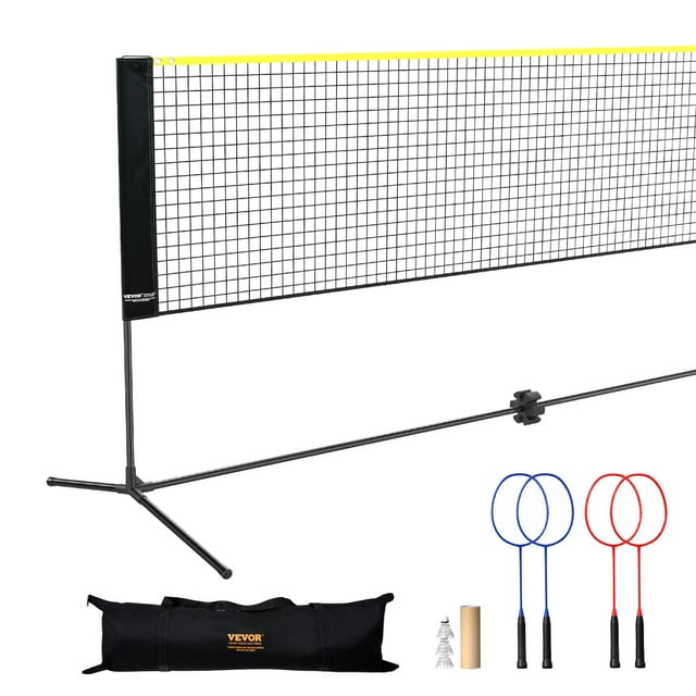 Juego de redes de bádminton VEVOR de 20 pies de ancho con soporte, bolsa, raquetas y más