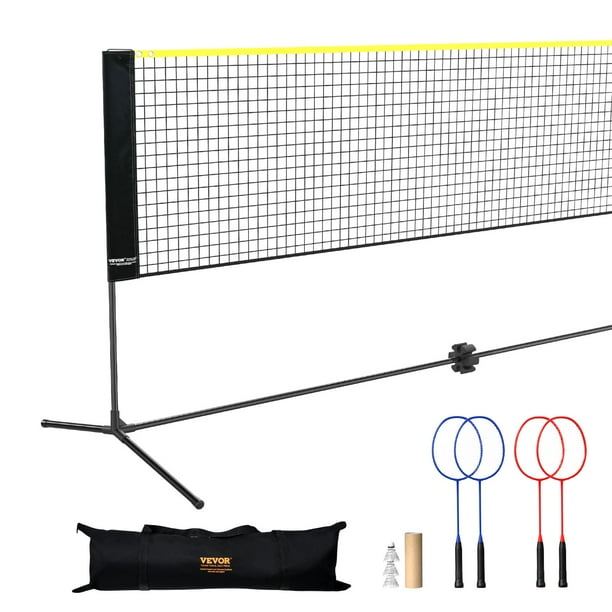 Juego de redes de bádminton VEVOR de 20 pies de ancho con soporte, bolsa, raquetas y más