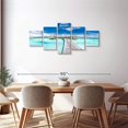 thumbnail image 3 of Elephant Stock Maldives Wall Art - Horizontal Multi Panel Canvas - Living Room Wall Decor - Beach Multi Panel - Blue And Turquoise Decor - 68" x 30", 3 of 8