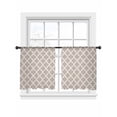 thumbnail image 2 of Beige Moroccon Semi Sheer Curtains 54 Inch Length 2 Panels Set, Farmhouse Minimalist Abstract Geometric Sheer Kitchen Curtain Privacy Voile Window Curtain for Living Room Bedroom Rod Pocket Drapes, 2 of 7
