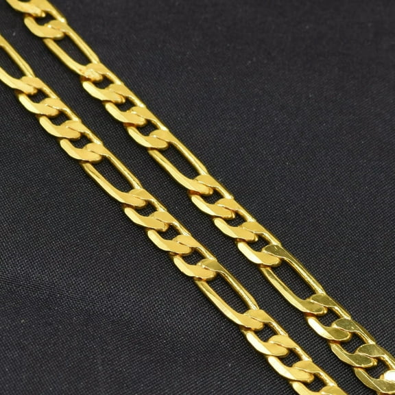 QQTDFG 18" 18K Gold Filled Fashion Jewelry 5MM Men Necklace Copper Chains-default