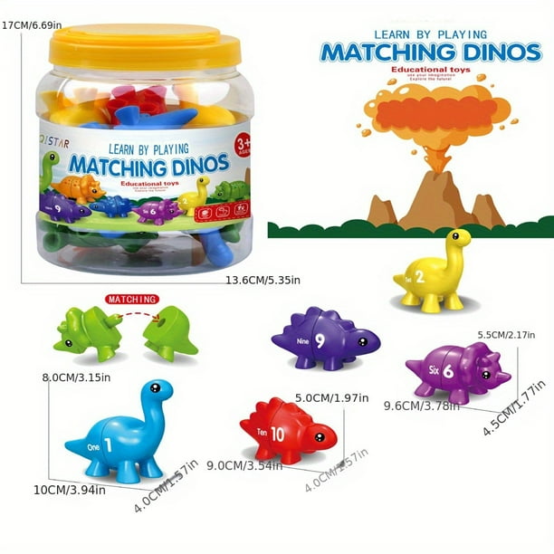 Matching Letters Fine Motor Toy, Double-Sided ABC Dinosaur Alphabet Match Game With Uppercase Lowercase, Preschool Educational Montessori Learning Basket Toys For Toddlers Boys Girls