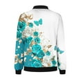 thumbnail image 4 of QATAINLAV Women's Lightweight Casual Fall Tops Fashion Graphic Print Bomber Jacket Long Sleeve Zip Up Coats with Pockets, Multicolor, XXL, 4 of 6