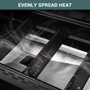 Unicook 14.56 Inch Porcelain Grill Heat Plate, Gas Grill Replacement Parts, 4 Pack Heat Shield Tents, Burner Cover, Flavorizer Bars, Flame Tamer for BBQ Gas Grill