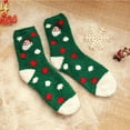 thumbnail image 2 of Womens Fuzzy Slipper Socks Winter Thermal Snowflake Cute Print Christmas Stockings Warm Indoor Home Socks,Z8-Green,One Size, 2 of 4