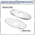 thumbnail image 3 of Uxcell Faucet Hole Cover, 5.51" Stainless Steel Deck Escutcheon Plate, Silver, 3 of 5