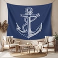 thumbnail image 2 of Nautical Anchor Tapestry for Bedroom Wall Hanging Tapestry, Navy Blue Coastal Marine Minimalist Rope Ceiling Backdrop Tapestries Poster Blanket Wall Decor for Teens Room Living Room Dorm 55" x 73", 2 of 8