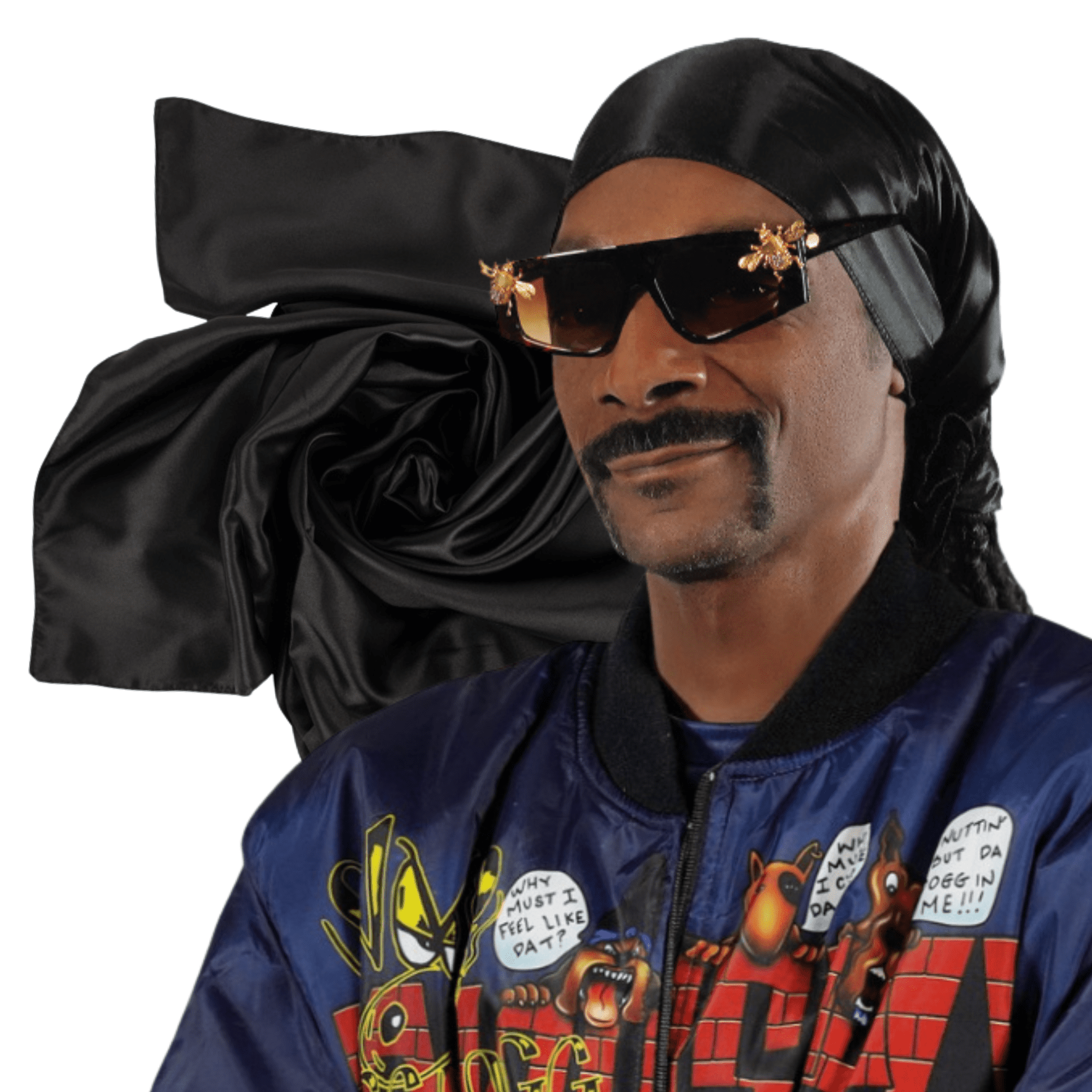 Broadus Collection Scarf by Shante & Snoop Dogg 60" x 15" Headwrap Bandana, Black