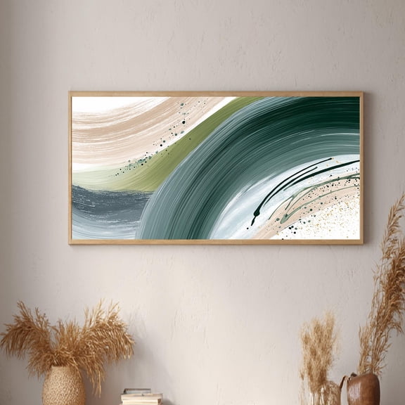 Abstract Green Canvas Print Wall Art for Living Room Bedroom Decoration Frameless