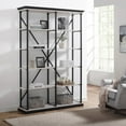 thumbnail image 2 of Furniture of America Toggin Industrial Metal 58-Inch Bookcase in Antique White, 2 of 4