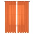 thumbnail image 2 of 2 PC Solid Rod Pocket Sheer Window Curtain Treatment Drape Voile Panels in Variety of Colors (55"X63", Orange), 2 of 2