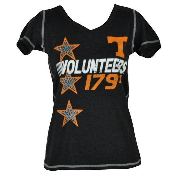 NCAA Tennessee Volunteers Vols Ladies Women Glitter V Neck Tshirt Tee