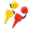 thumbnail image 1 of EeaseMX 2 juegos de pelotas de juguete para lanzar y lanzar, ideales para actividades al aire libre para niños (rojas y amarillas), 1 of 7