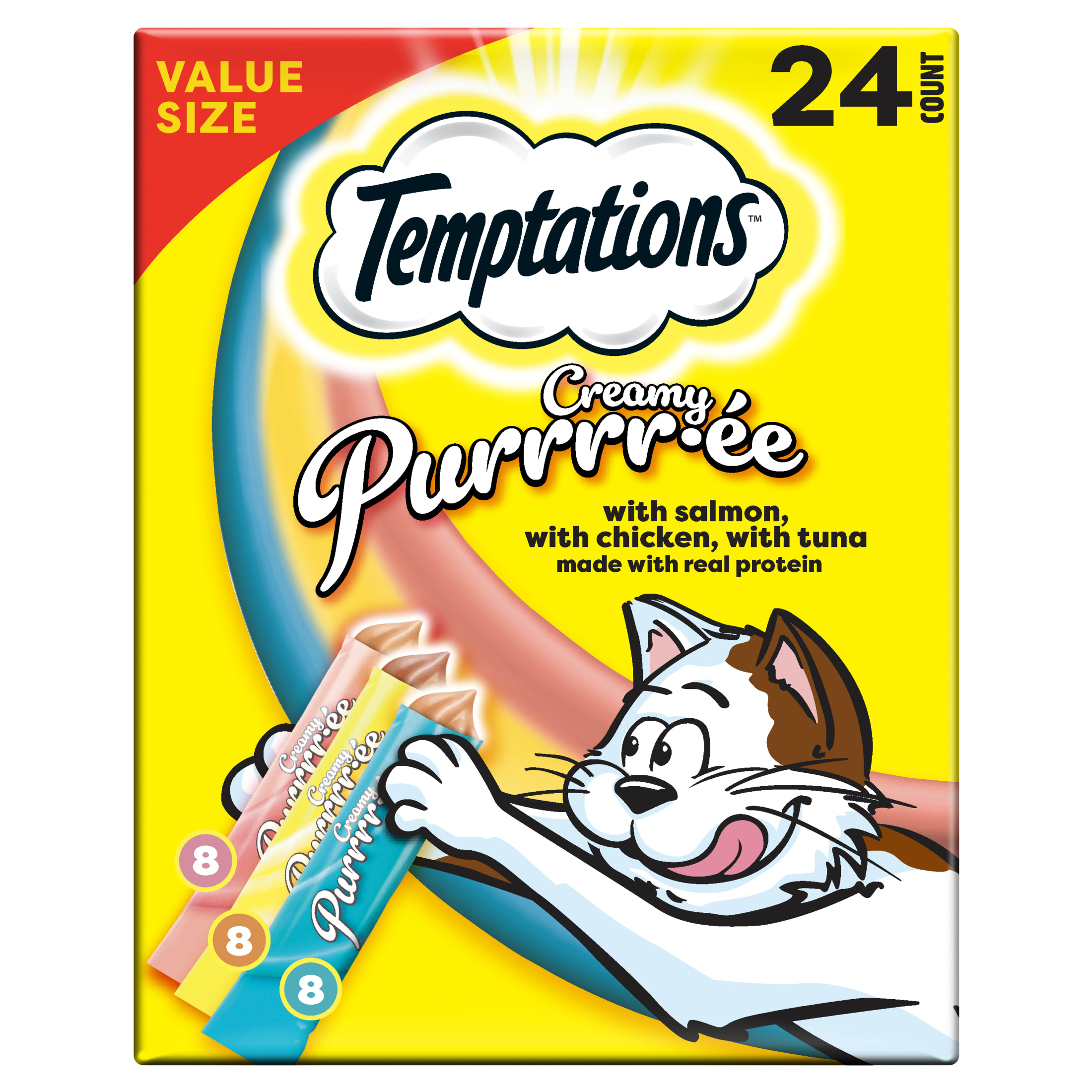 Temptations Creamy Puree Lickable Cat Treats Variety, 24 Pack photo 1