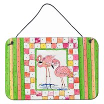 Carolines Treasures 8077DS812 Bird - Flamingo Wall or Door Hanging Prints 8x12 multicolor