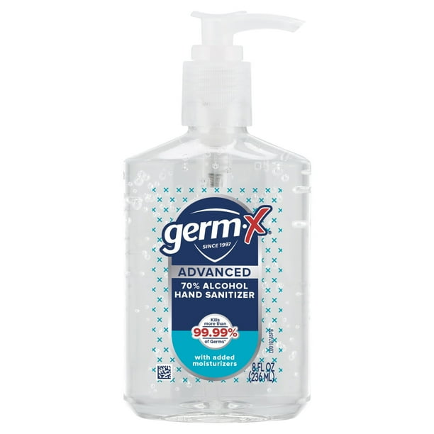 GermX Advanced Gel Hand Sanitizer with Pump, Bottle of Hand Sanitizer