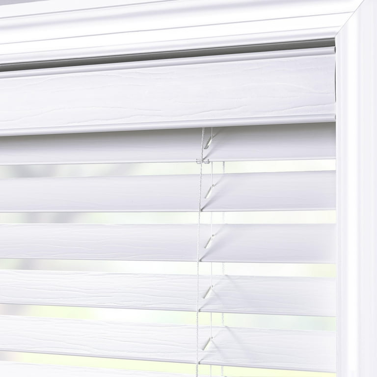 (2 pack) Better Homes & Gardens 2" Cordless Faux Wood Horizontal Blinds, White, 29" W x 48" L
